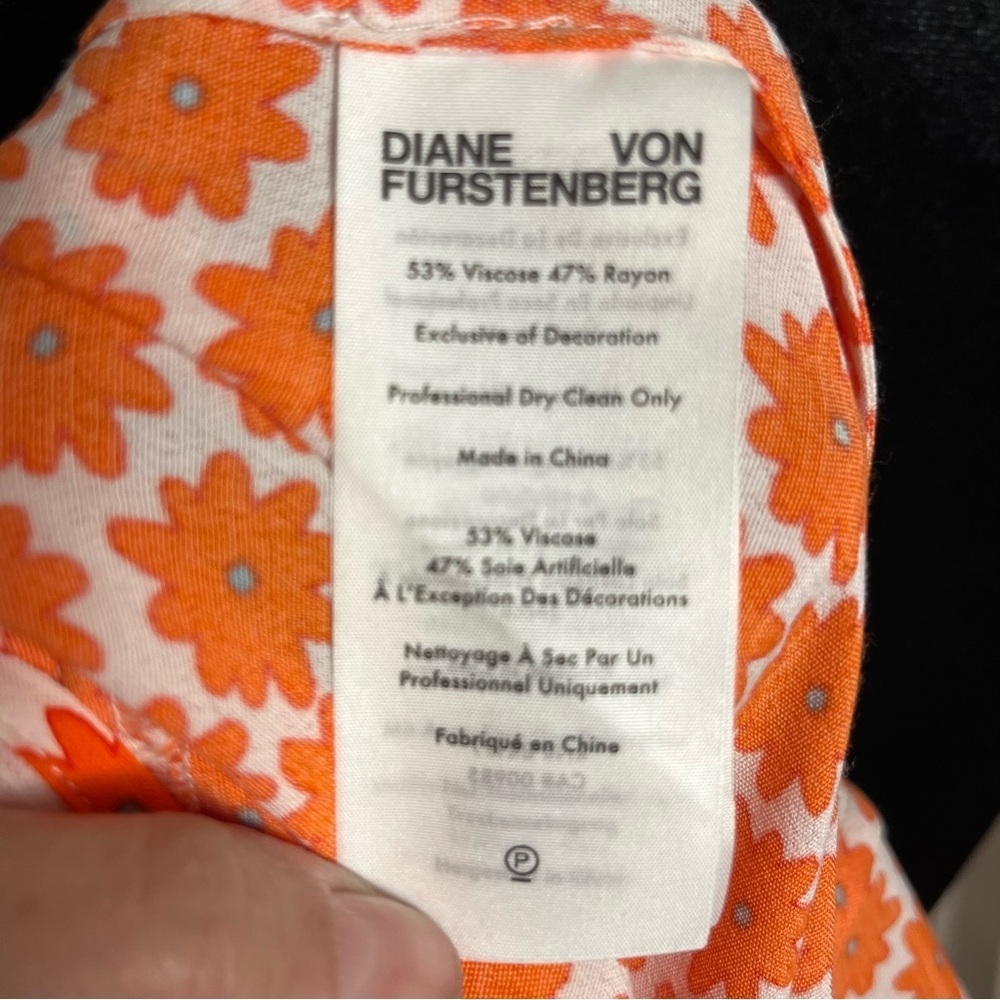 Diane Von Furstenberg Leila Daisy Dots Tiered Flutter Sleeve Midi Dress Sz. 6 - Picture 10 of 12
